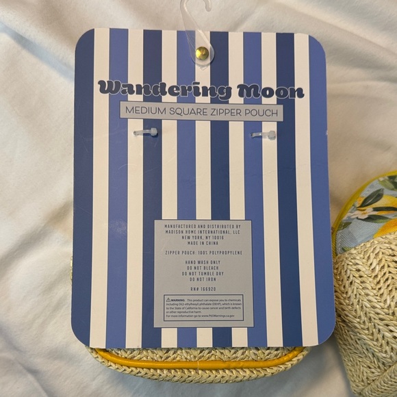 Wandering Moon Yellow and Cream Woven Cosmetic Bag Set - Picture 5 of 5